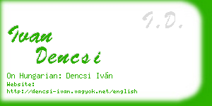 ivan dencsi business card